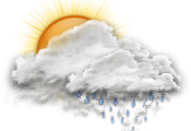 Cielo mayormente nublado con posibles chubascos con lluvia y nieve