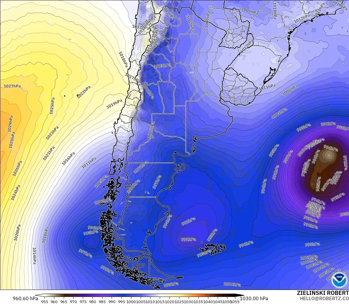 GFS modelo - Argentina, Presión