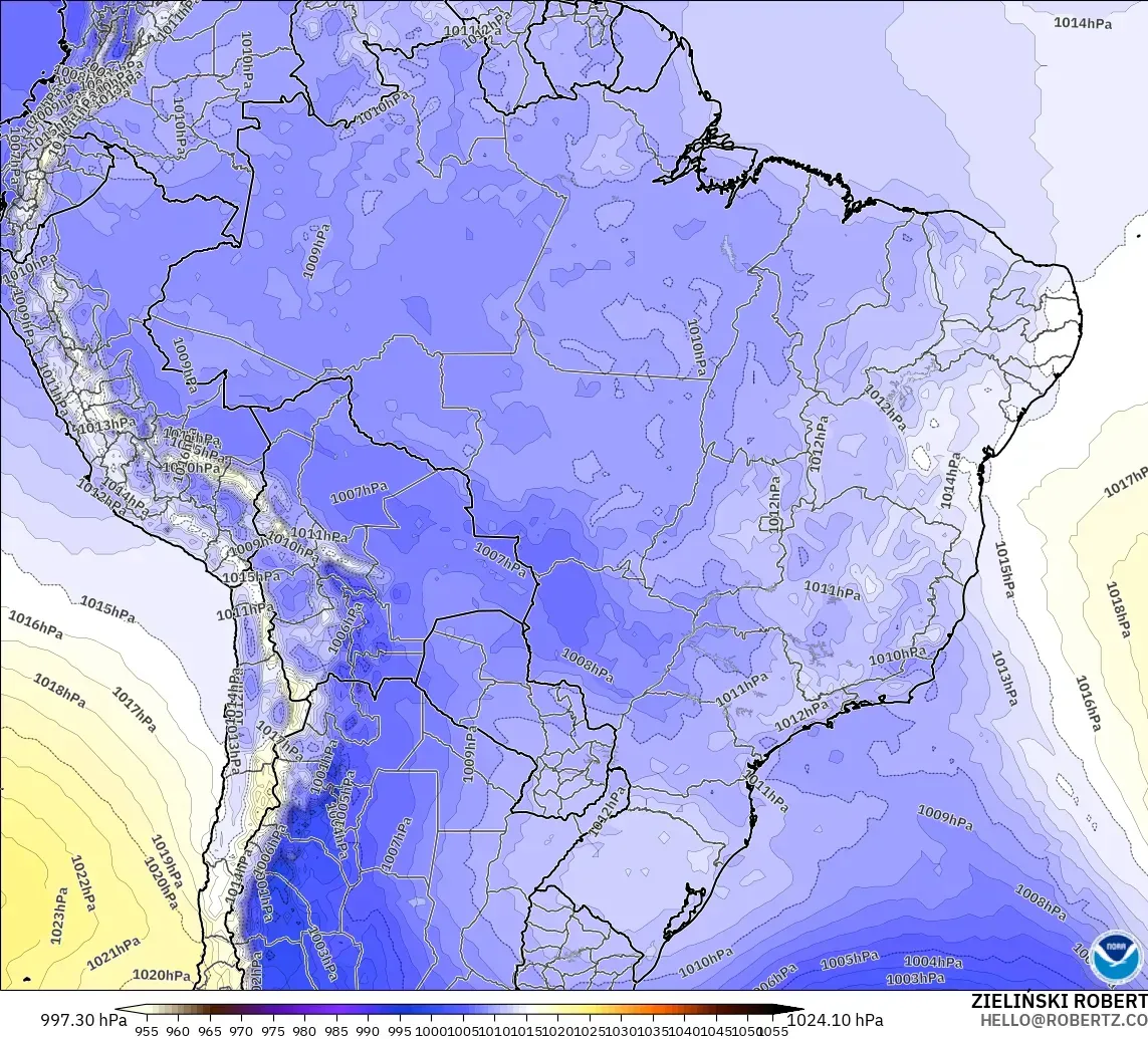 GFS modelo - Brasil, Presión