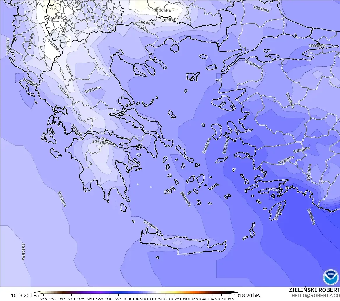 GFS modelo - Grecia, Presión