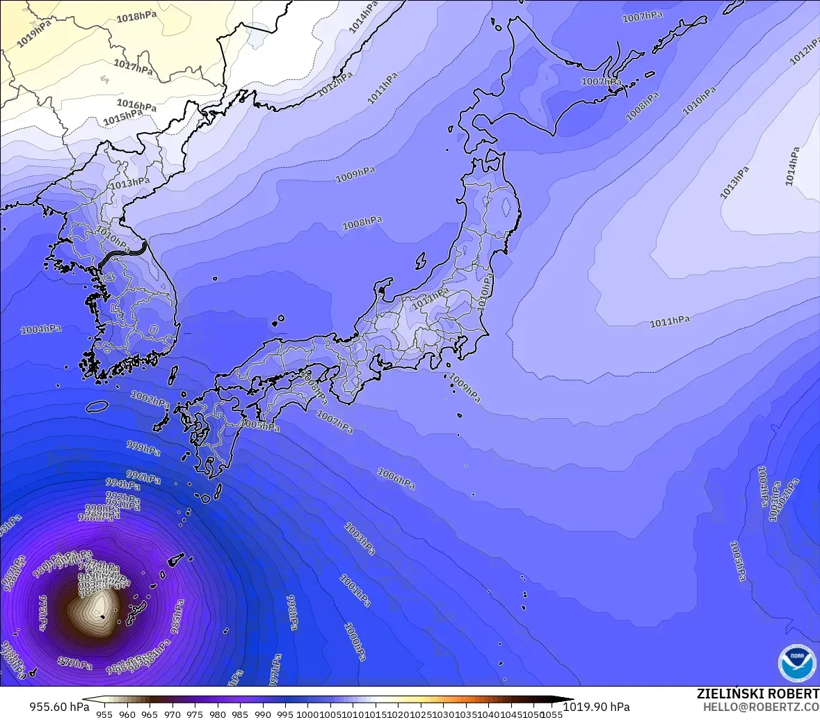 GFS modelo - Japón, Presión