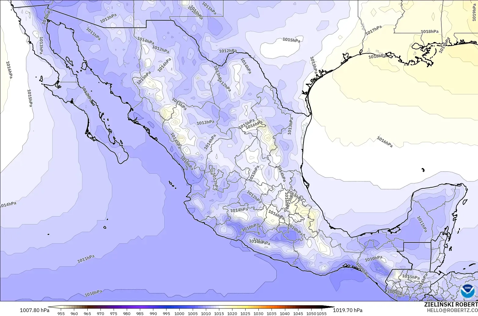 GFS modelo - México, Presión