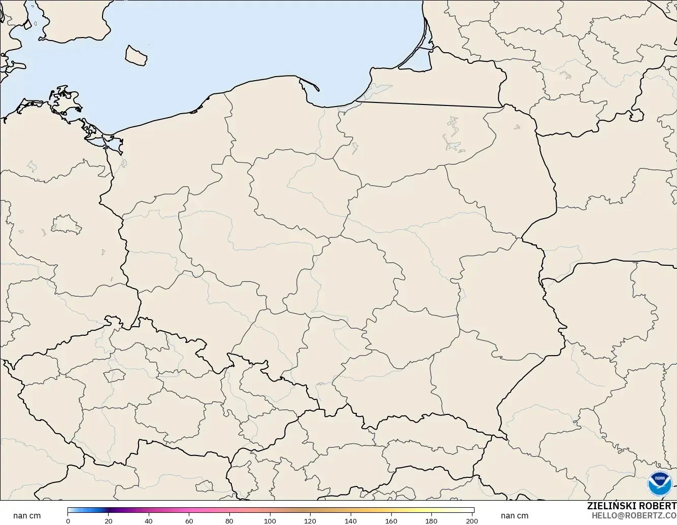 GFS modelo - Polonia, Profundidad de nieve