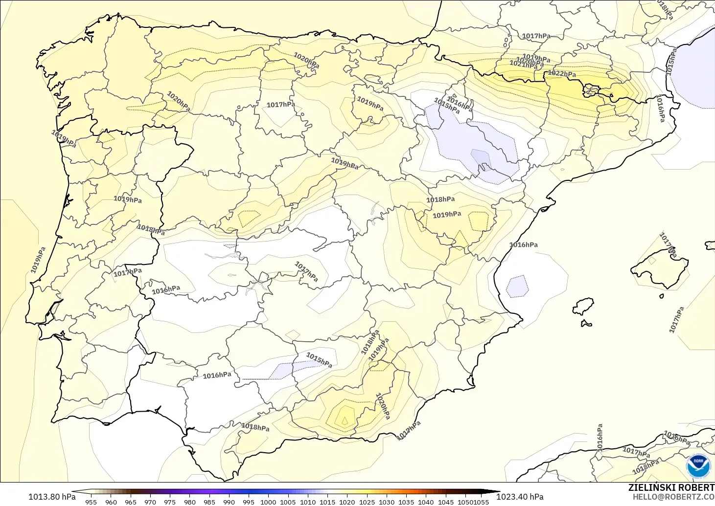 GFS modelo - España, Presión