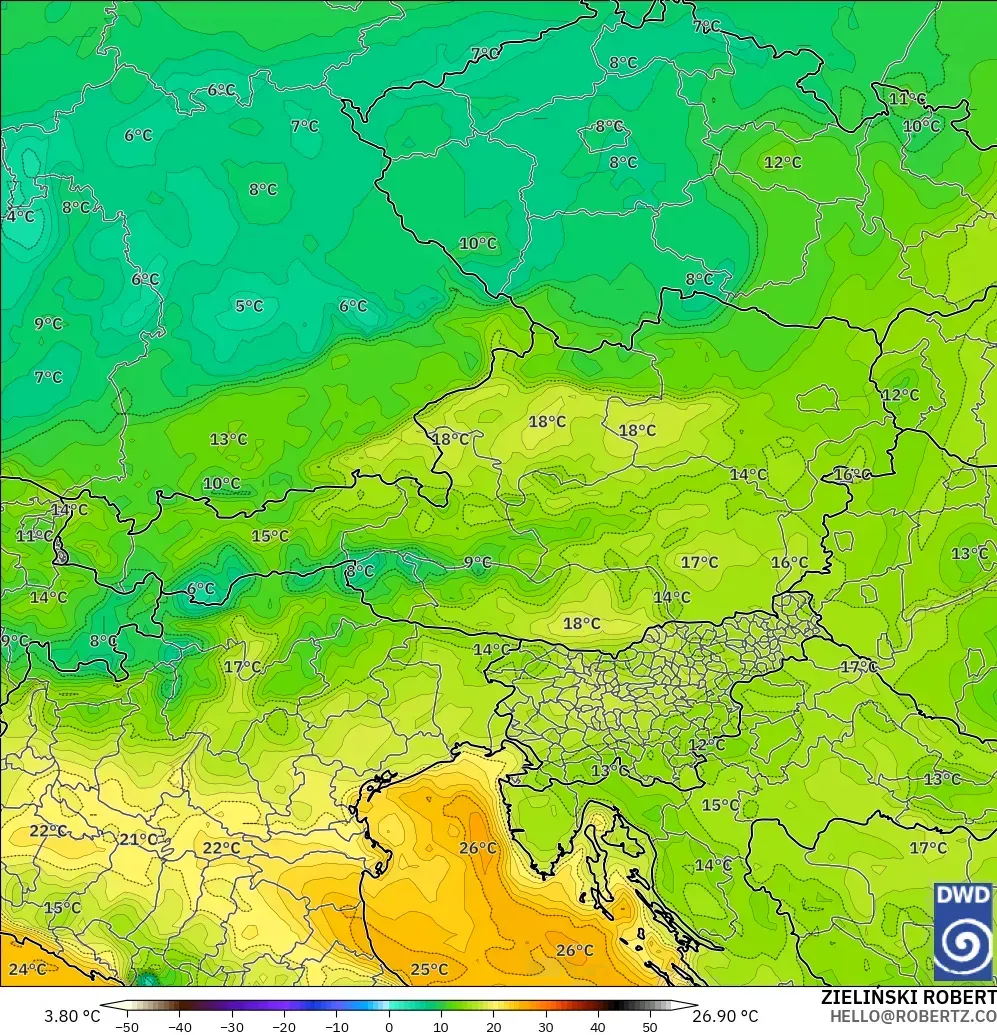 ICON modelo - Austria, Punto de rocío a 2 m