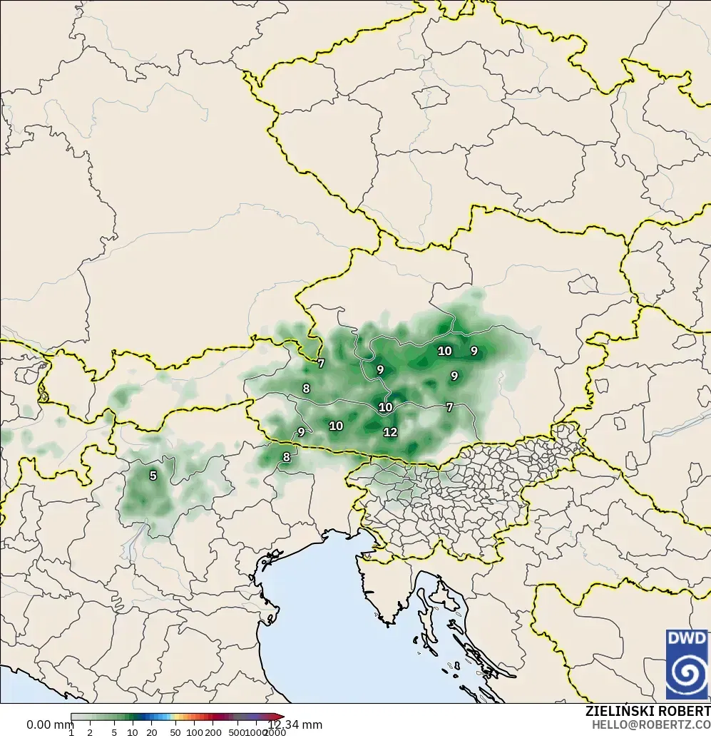 ICON modelo - Austria, Acumulación de precipitación