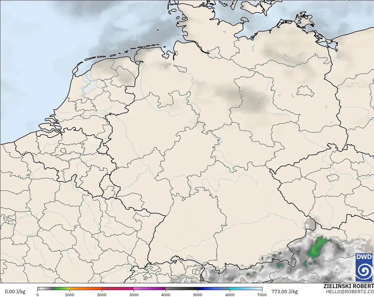 ICON modelo - Alemania, CAPE
