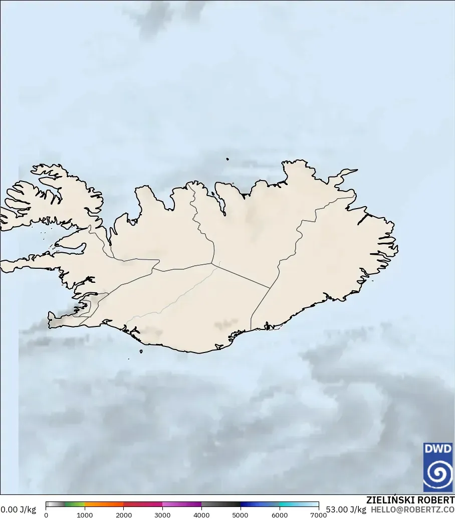 ICON modelo - Islandia, CAPE