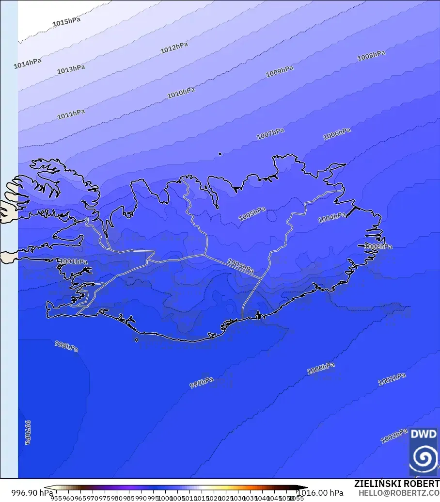ICON modelo - Islandia, Presión