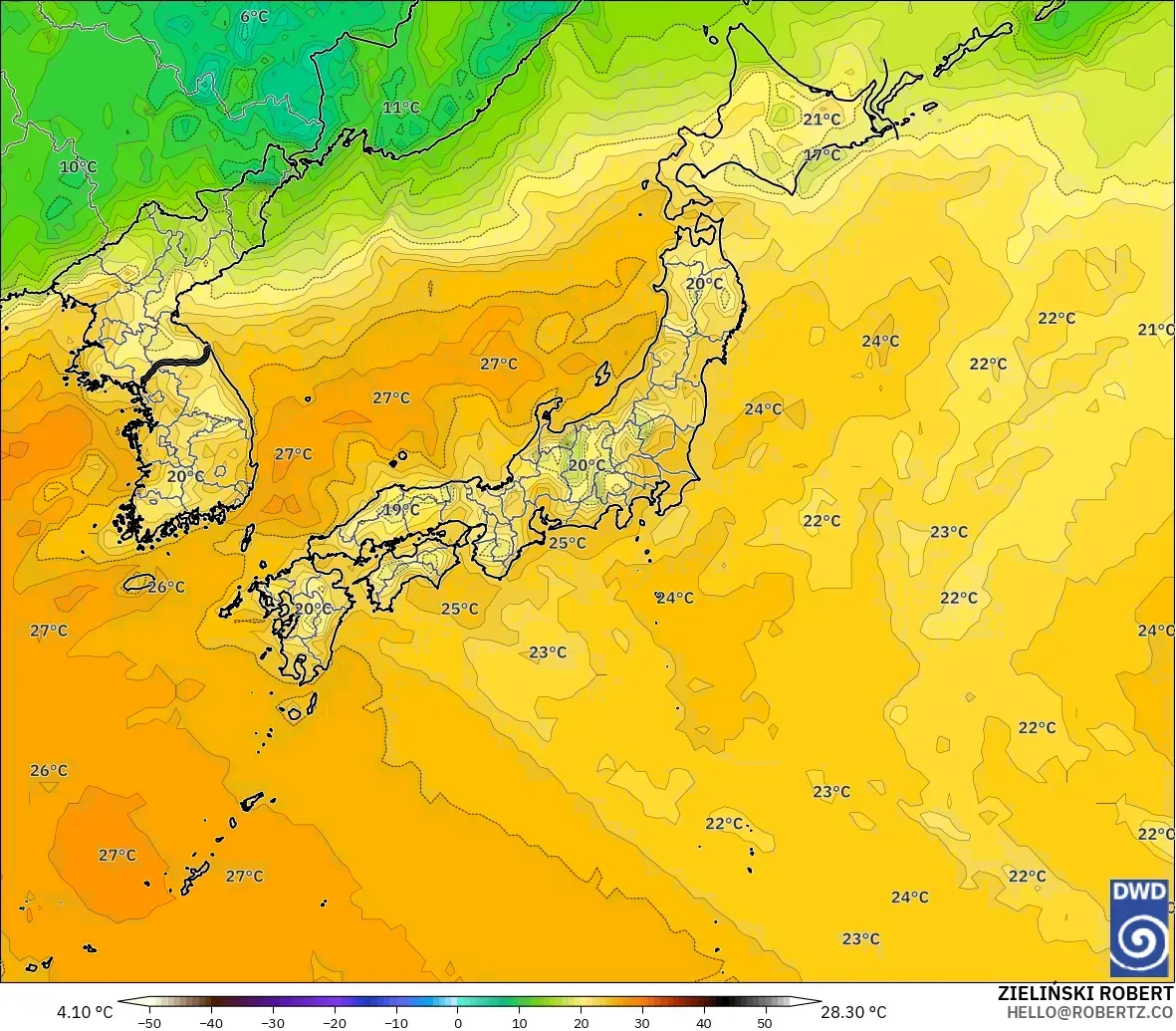 ICON modelo - Japón, Punto de rocío a 2 m
