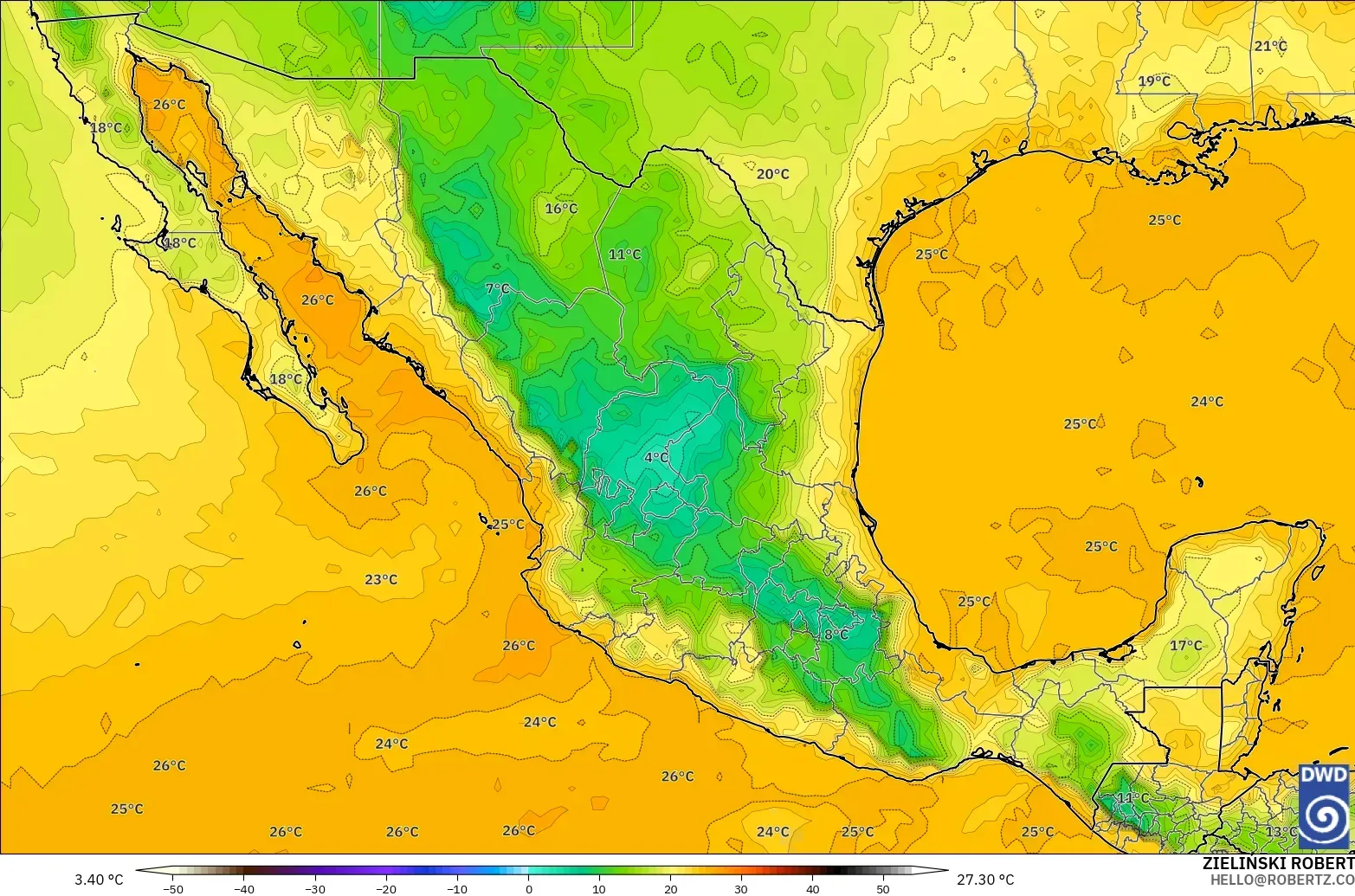 ICON modelo - México, Punto de rocío a 2 m