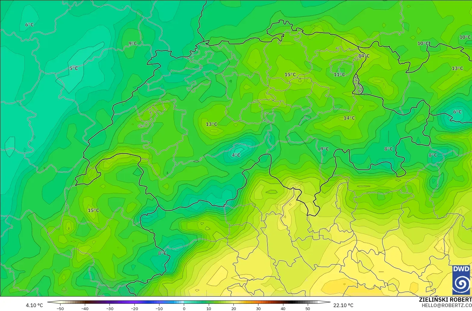 ICON modelo - Suiza, Punto de rocío a 2 m