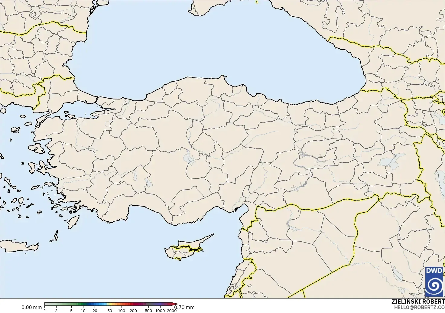 ICON modelo - Turquía, Acumulación de precipitación